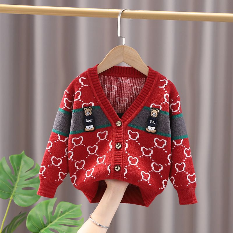 Cardigan Infantil G&D Ursinhos Cardigan Loja Click Certo Vermelho 6-12 Meses 