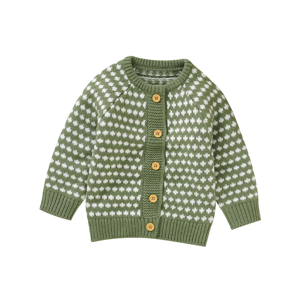 Cardigan Infantil Quentinho Cardigan Loja Click Certo Verde 0-3 meses 31cm 