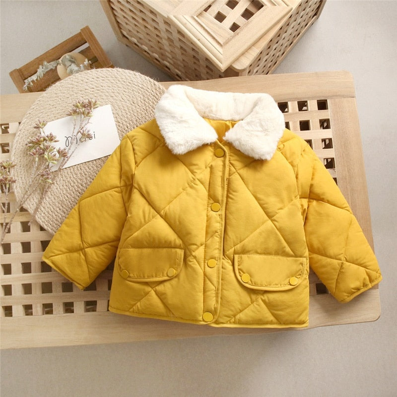 Casaco de Frio Pelúcia blusa Loja Click Certo Amarelo 12-24 Meses 