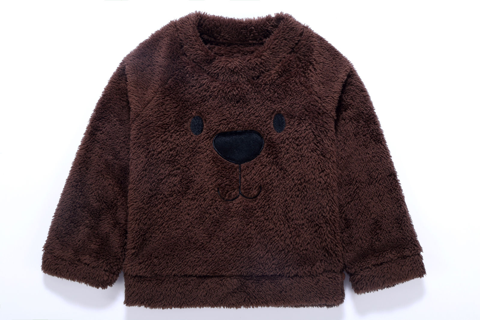 Casaco Infantil Inverno Ursinho casaco Loja Click Certo Marrom Escuro 1-2 anos 38cm 