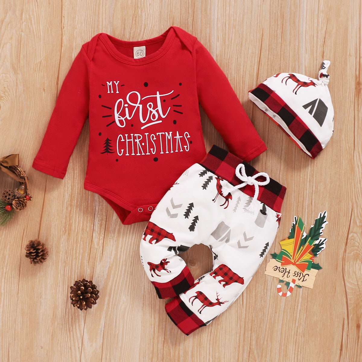 Conjunto 3 Peças Christmas Conjunto Loja Click Certo 