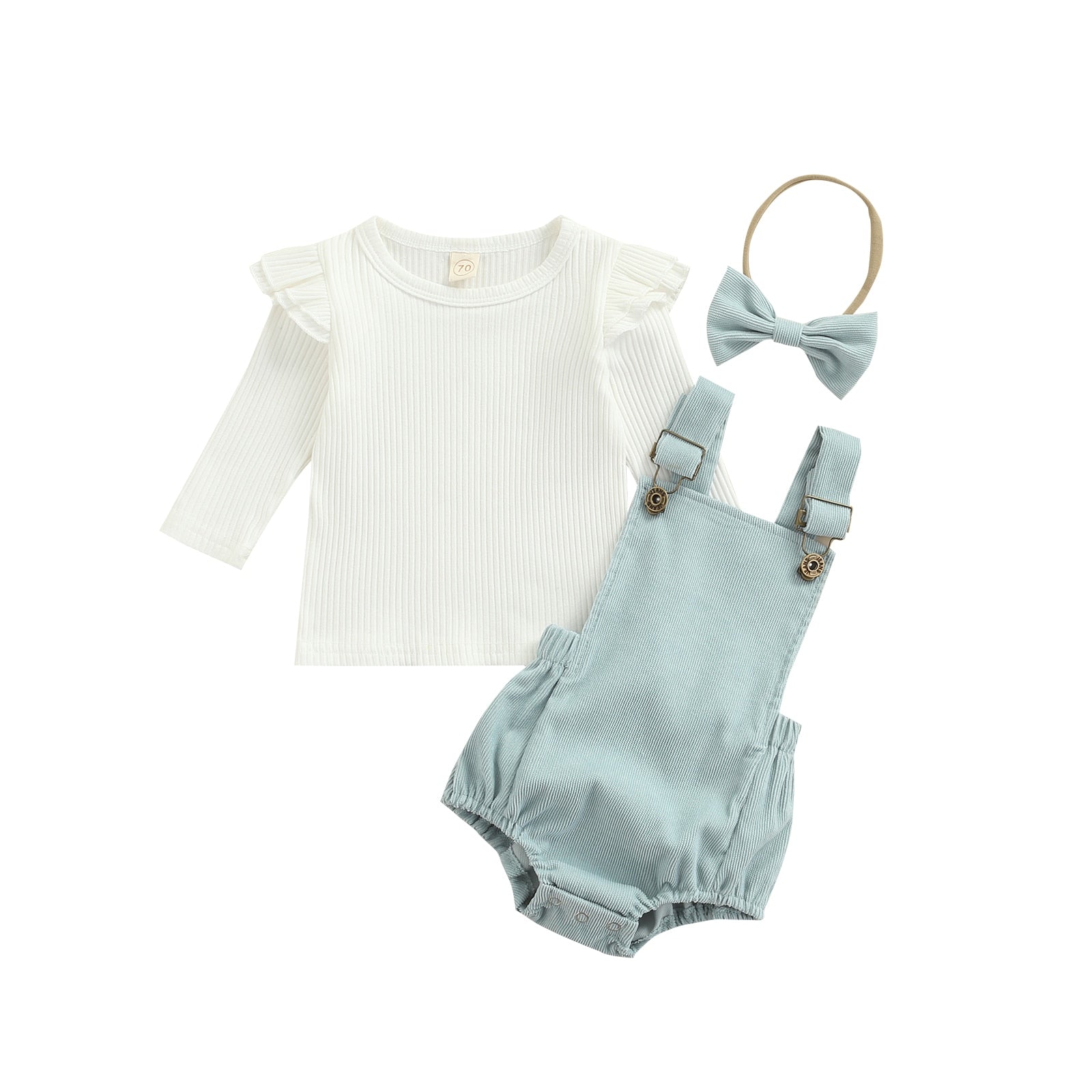 Conjunto Blusa e Body Body Loja Click Certo Azul 0-03 meses 