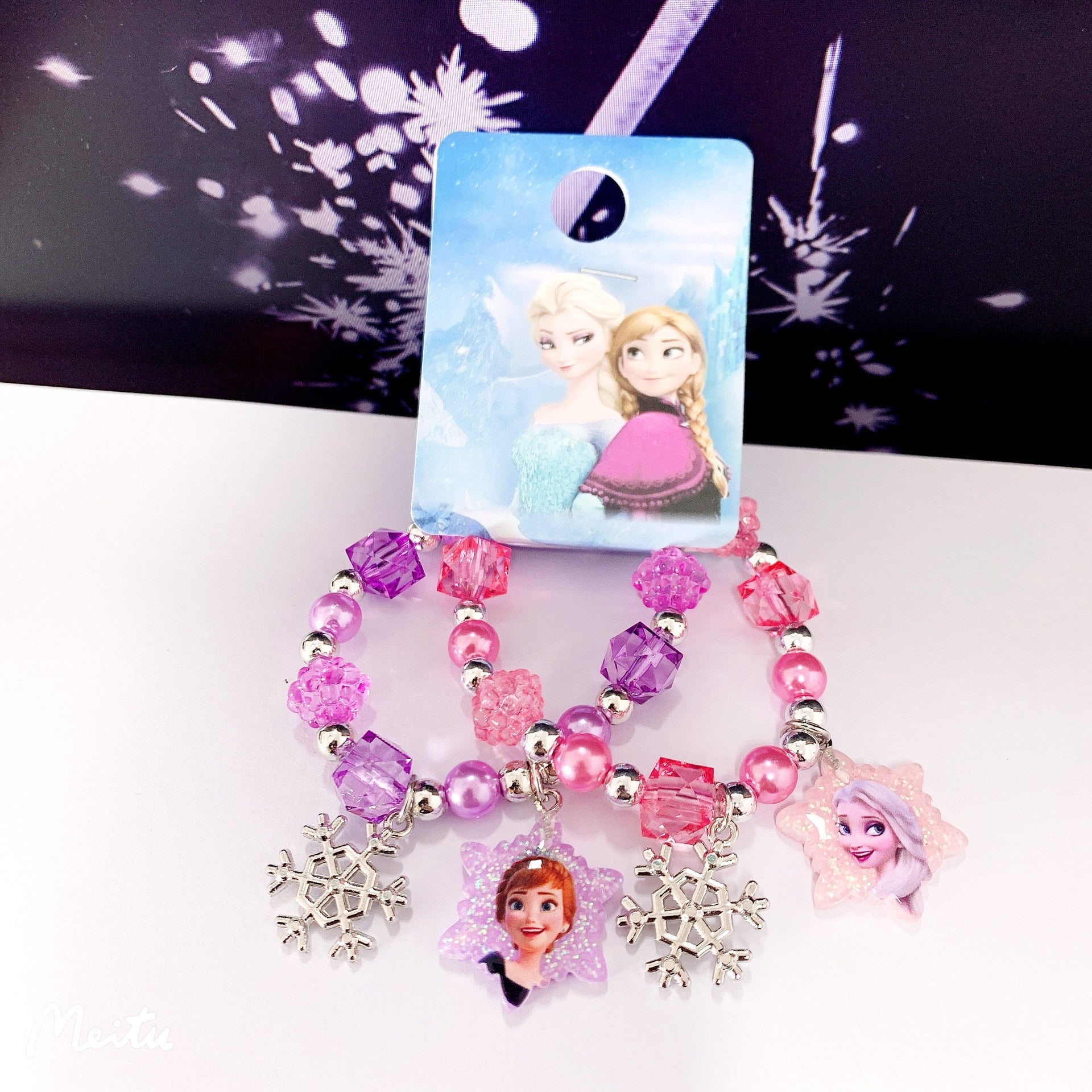 Conjunto de Pulseira de Miçangas Princesas Disney Loja Click Certo 