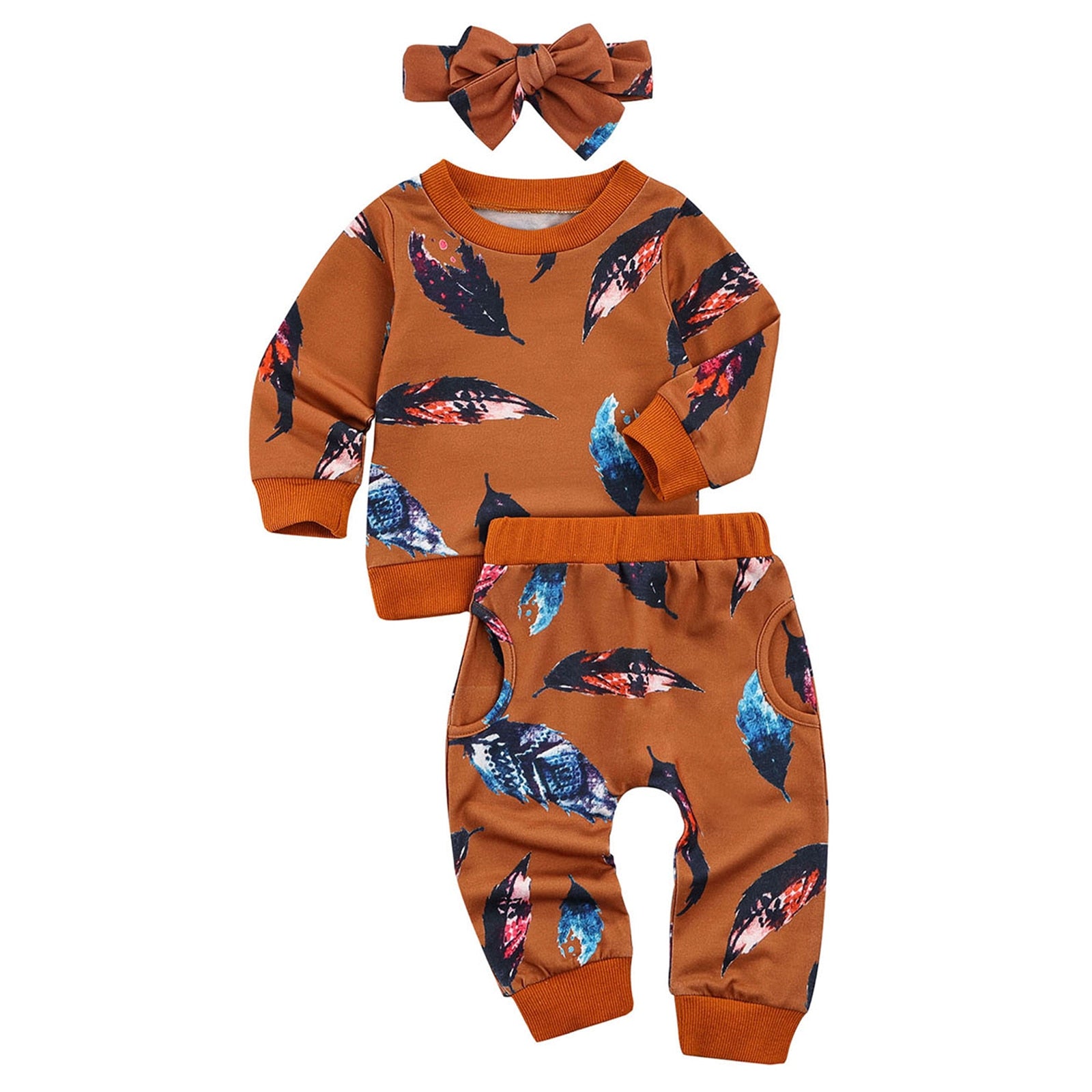 Conjunto Folhas Conjunto Loja Click Certo Marrom 0-6 Meses 