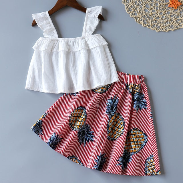 Conjunto Infantil Abacaxi conjunto Loja Click Certo Branco 2-3 Anos 