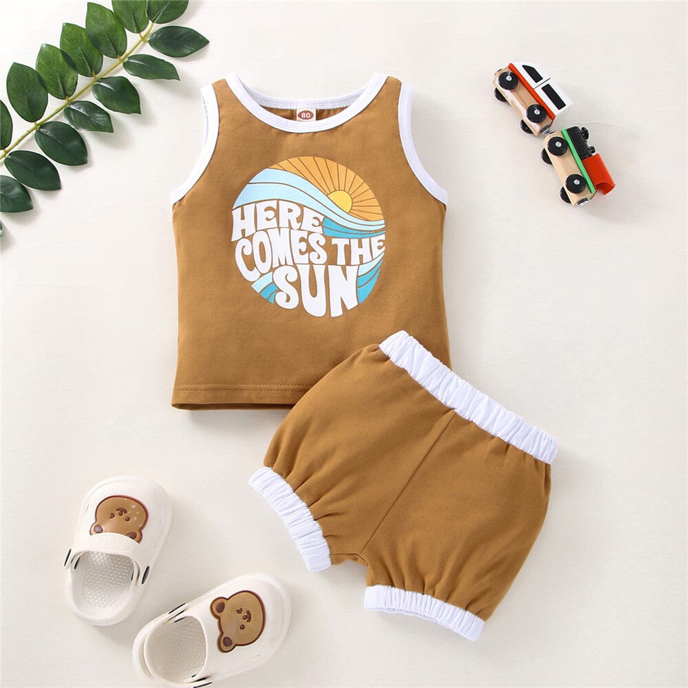 Conjunto Infantil "Aí Vem o Sol" Loja Click Certo 3-6 Meses 