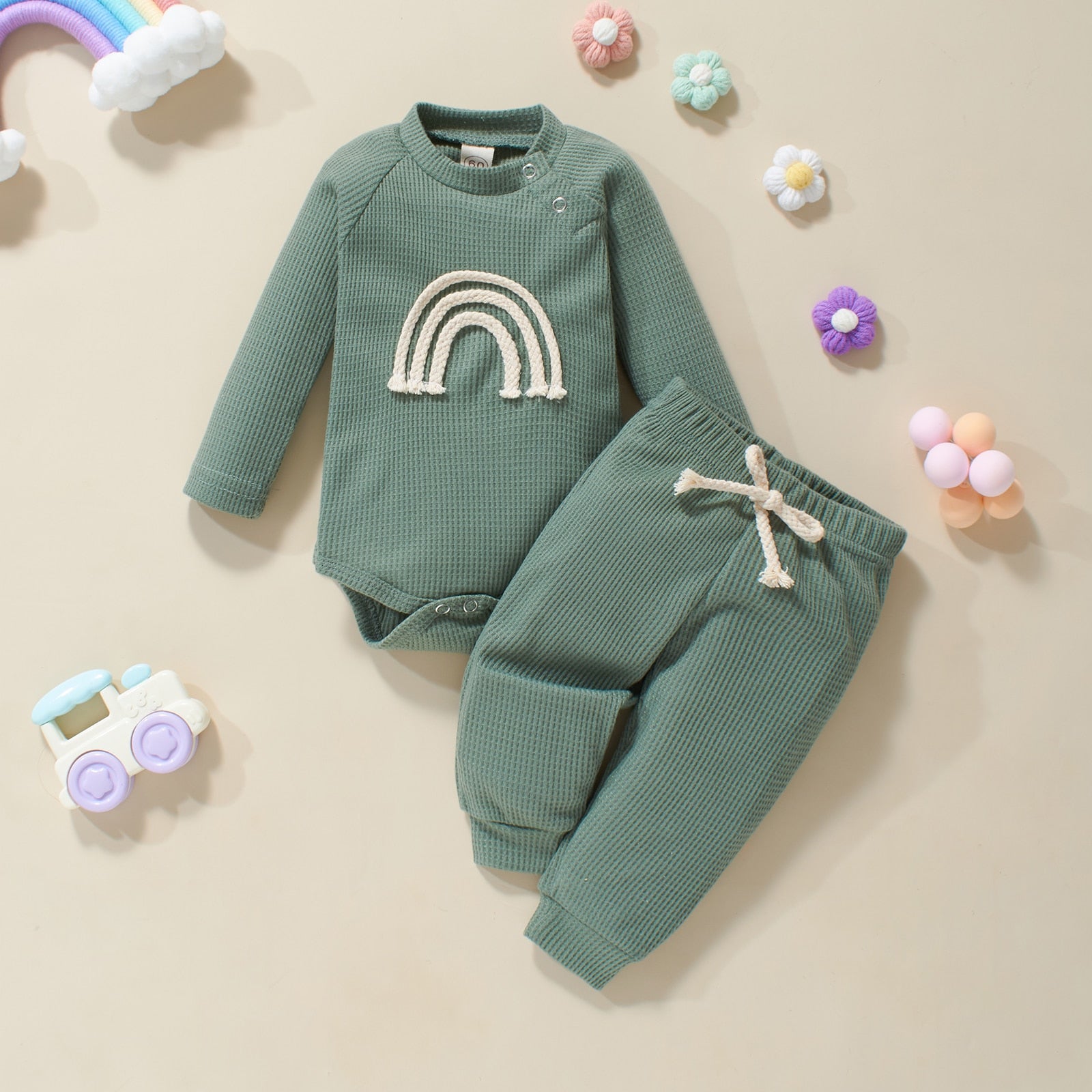 Conjunto Infantil Arco-Íris Conjunto Loja Click Certo Verde 6-9 Meses 