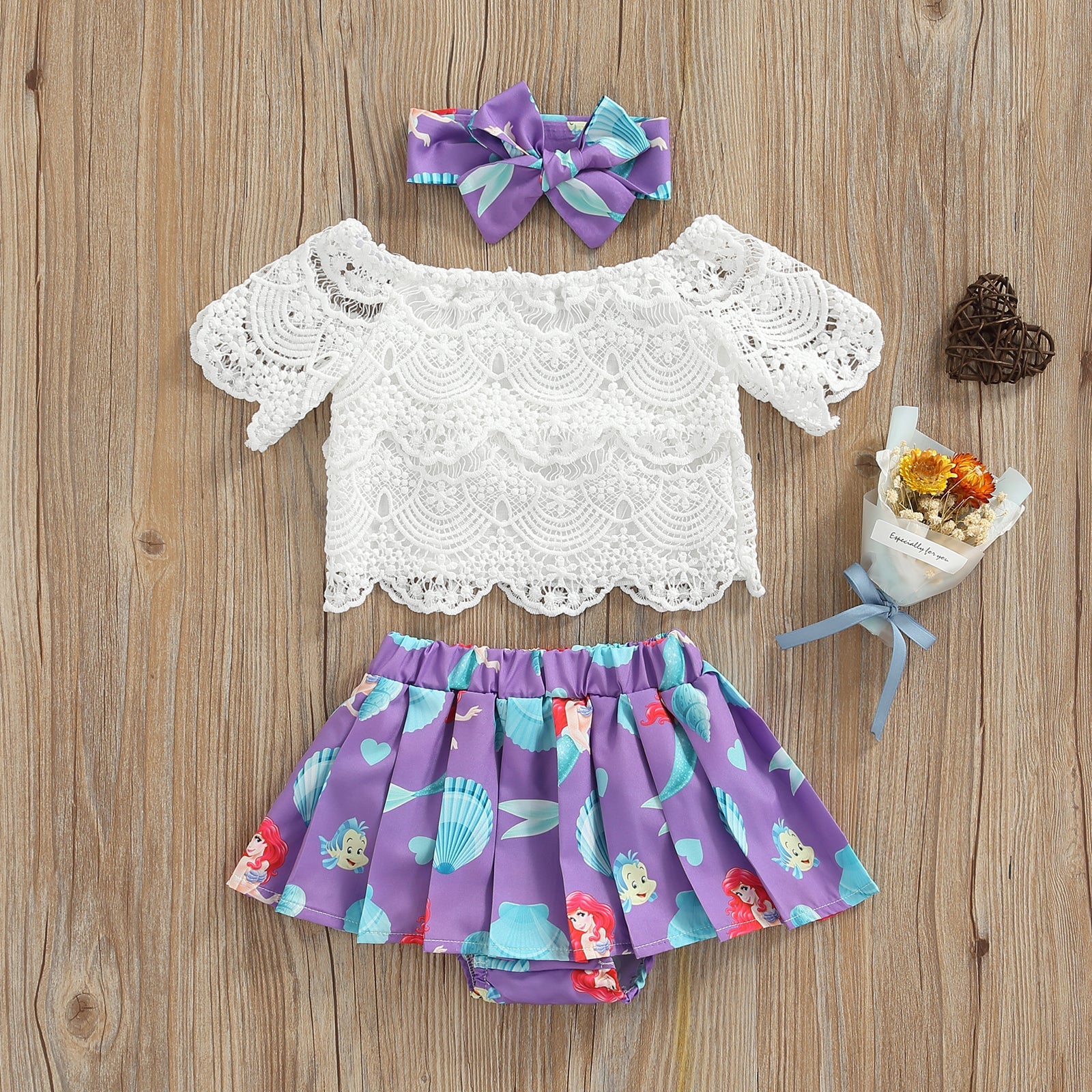 Conjunto Infantil Ariel conjunto Loja Click Certo 0-3 meses 