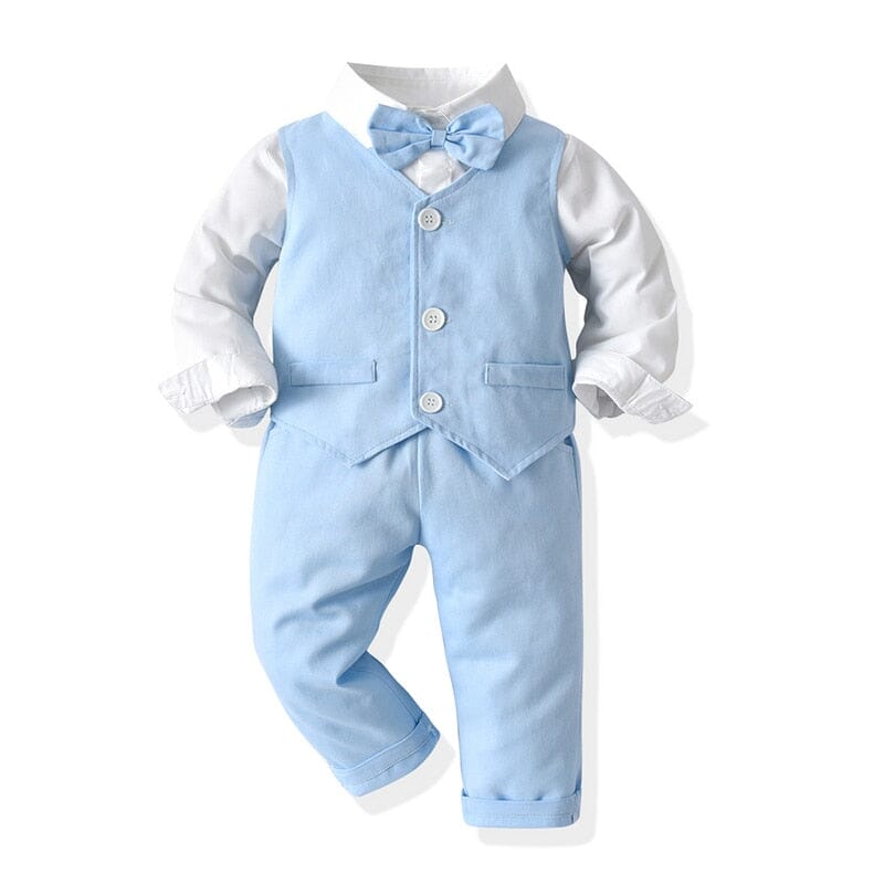 Conjunto Infantil Azul Batizado Loja Click Certo Azul 18-24 Meses 