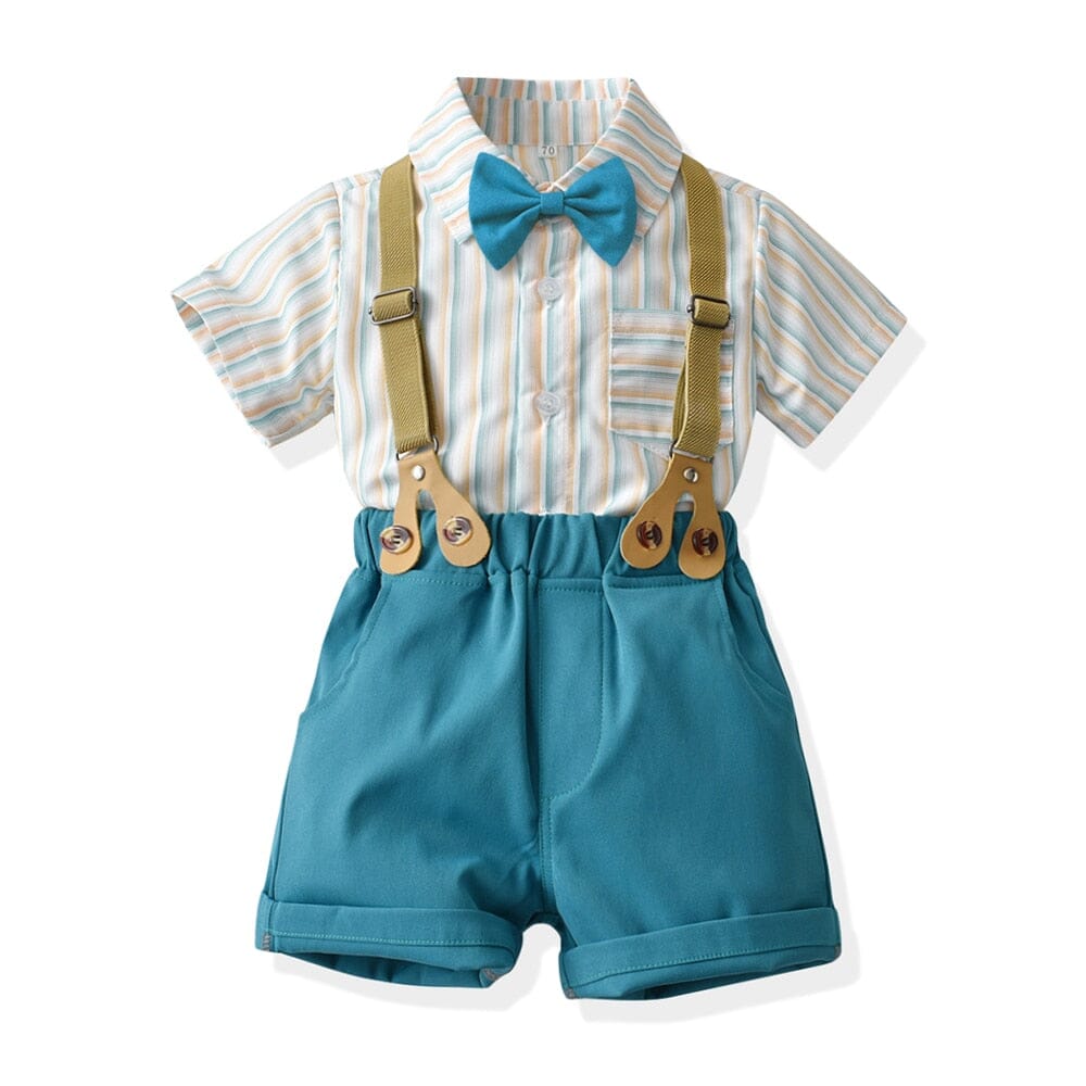 Conjunto Infantil Batizado Suspensório e Gravatinha Loja Click Certo Azul 18-24 Meses 