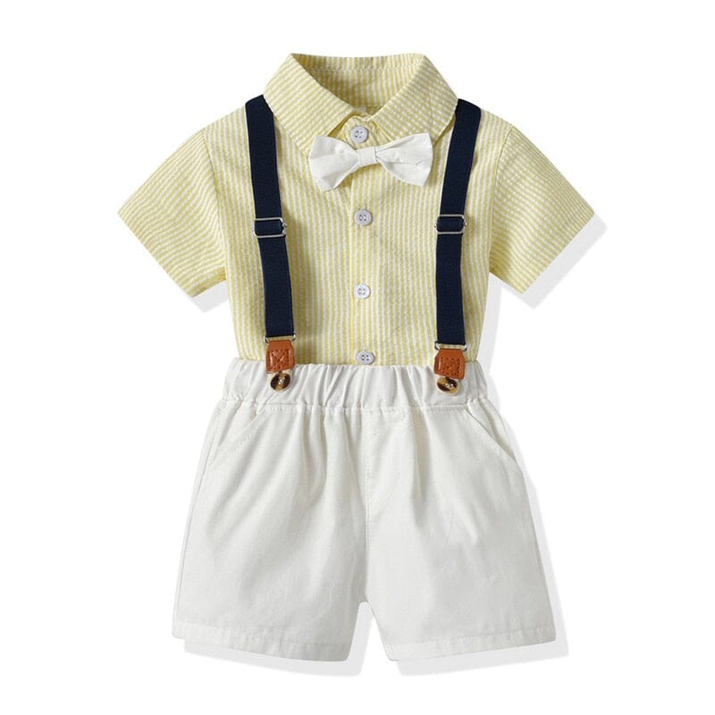 Conjunto Infantil Batizado Suspensório Loja Click Certo Amarelo 18-24 Meses 