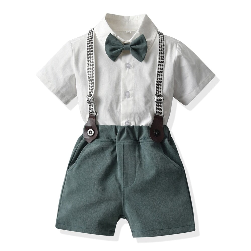 Conjunto Infantil Batizado Suspensório Loja Click Certo Verde 18-24 Meses 