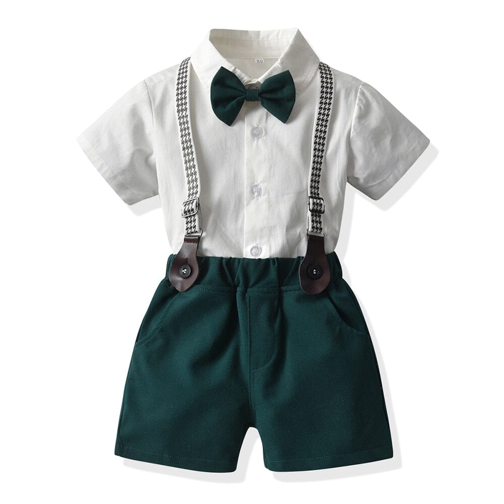 Conjunto Infantil Batizado Suspensório Loja Click Certo Verde Escuro 18-24 Meses 