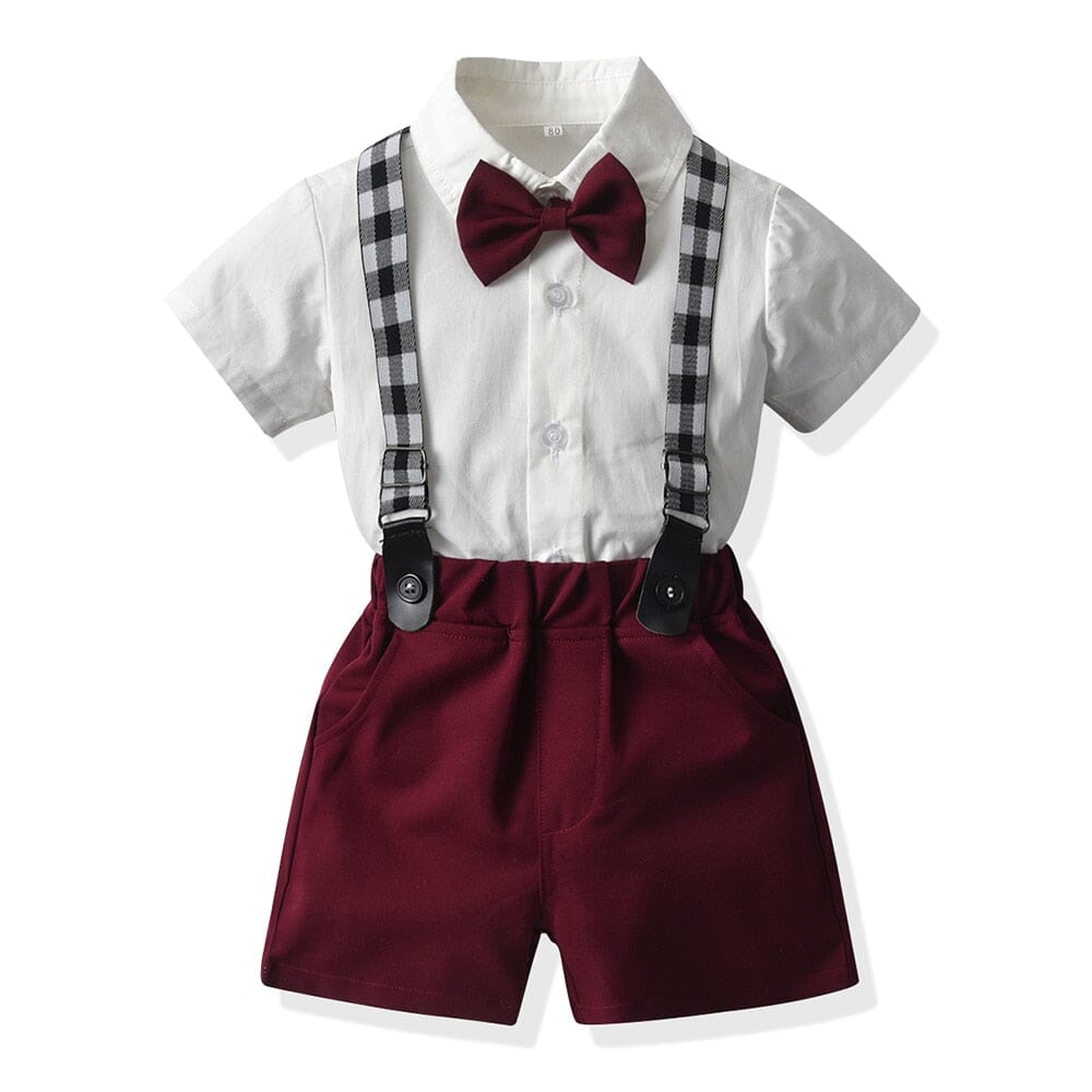 Conjunto Infantil Batizado Suspensório Loja Click Certo Vermelho 18-24 Meses 