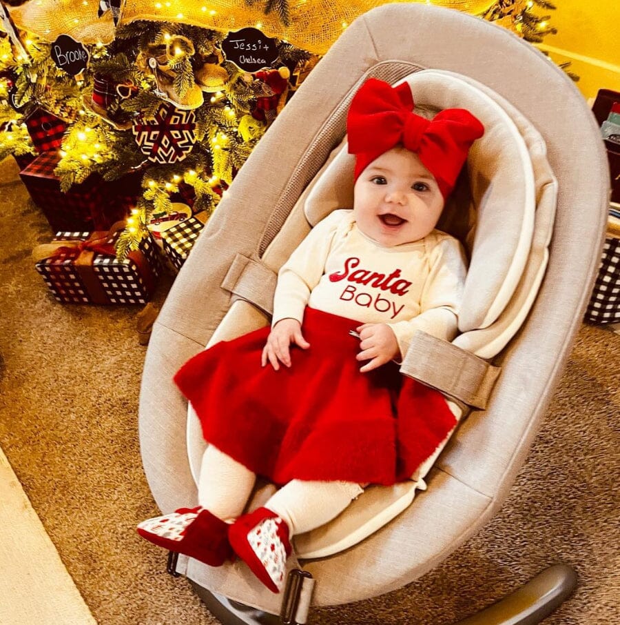 Conjunto Infantil Bebê Noel + Faixa 0 Loja Click Certo Vermelho 3-6 Meses 