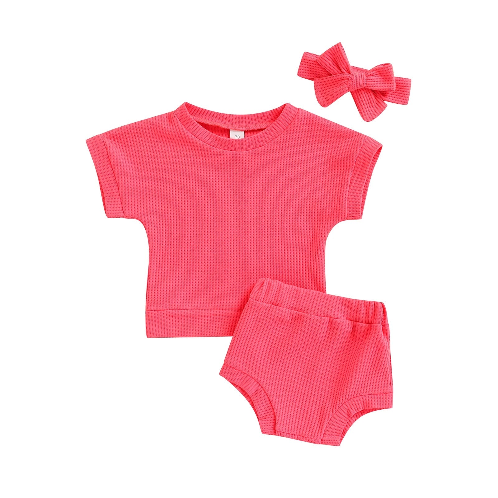 Conjunto Infantil Canelado Calcinha + Blusa + Laço conjunto Loja Click Certo 