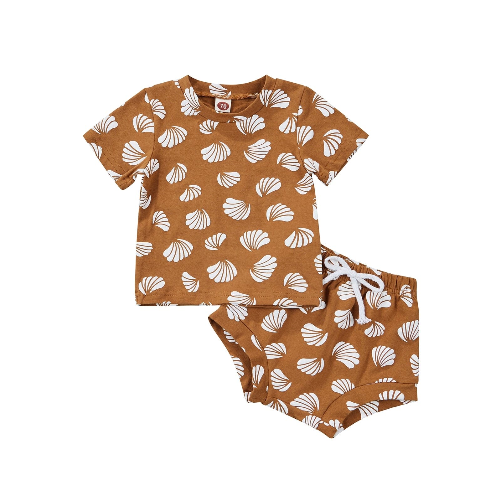 Conjunto Infantil Conchas do Mar Loja Click Certo Marrom 0-3 Meses 