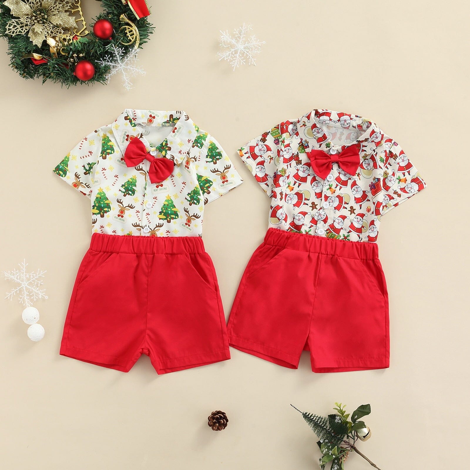 Conjunto Infantil de Natal Gravatinha 0 Loja Click Certo 