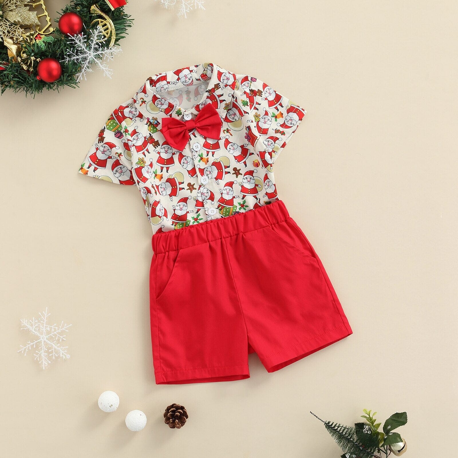 Conjunto Infantil de Natal Gravatinha 0 Loja Click Certo 