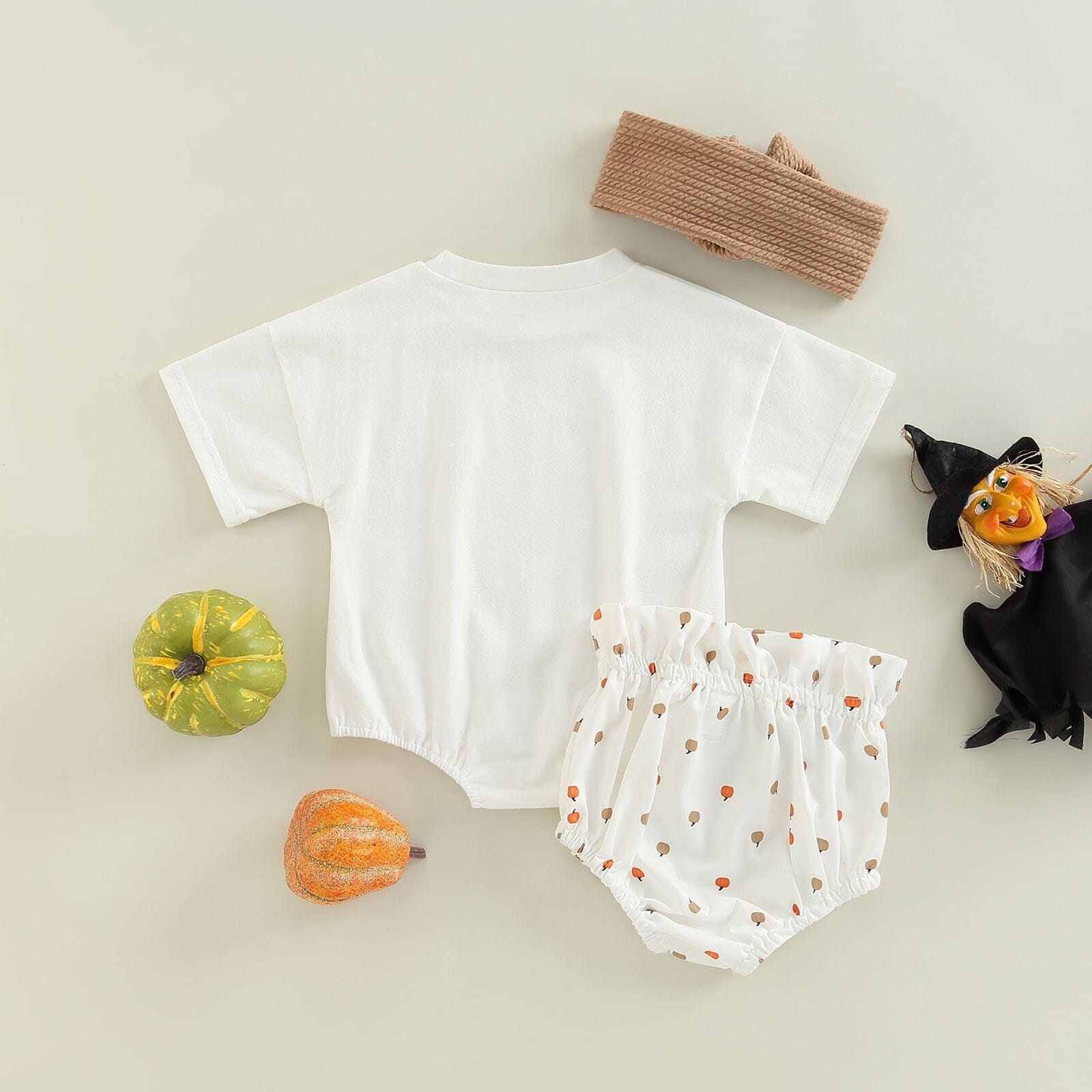 Conjunto Infantil Feminino Abóbora + Faixa Loja Click Certo 