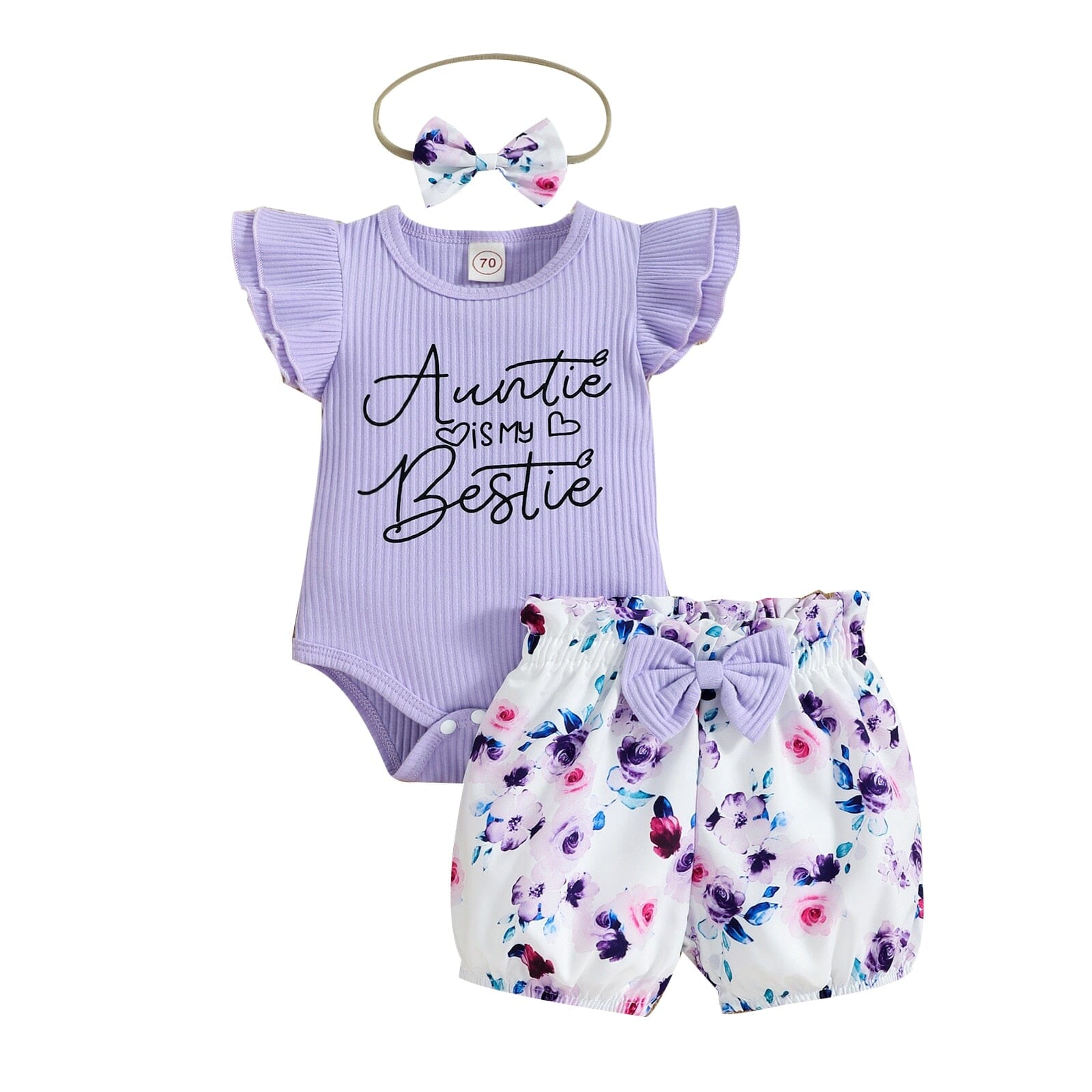 Conjunto Infantil Feminino "Amiga" Loja Click Certo Lilás 0-6 Meses 