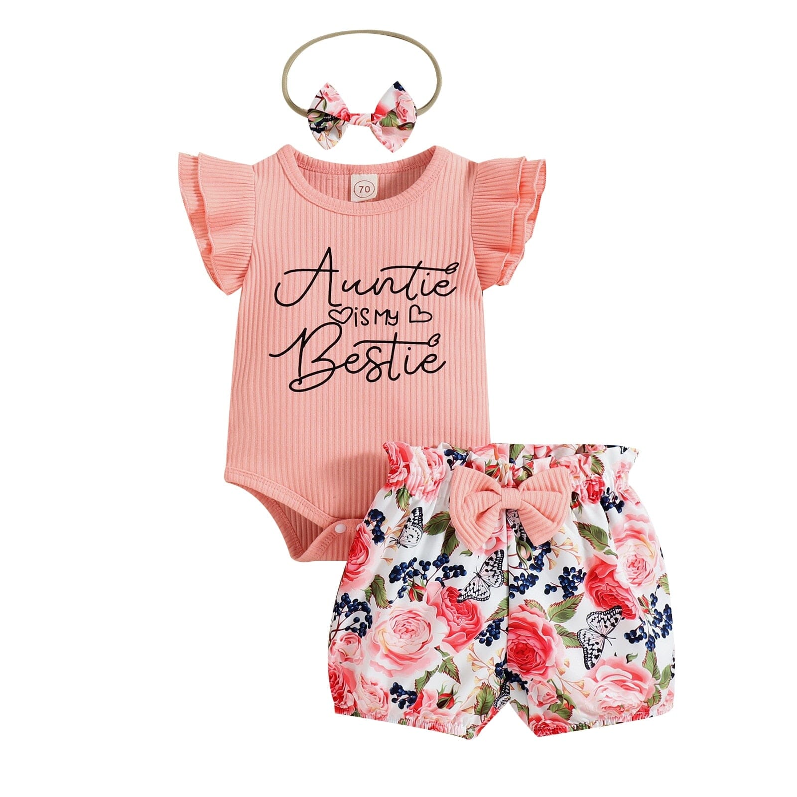 Conjunto Infantil Feminino "Amiga" Loja Click Certo Rosa 0-6 Meses 