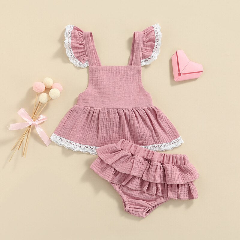 Conjunto Infantil Feminino Babados Loja Click Certo 