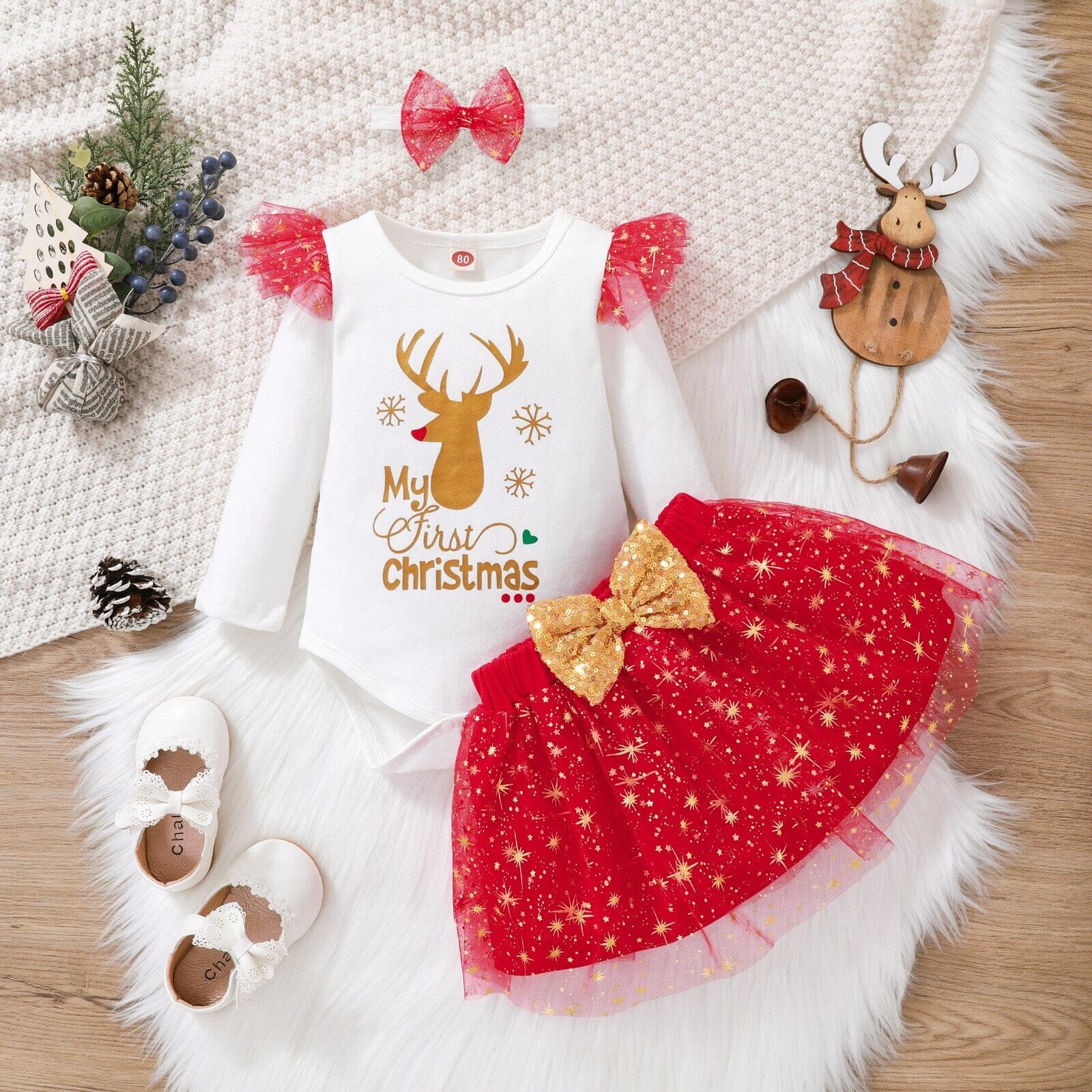 Conjunto Infantil Feminino Baby Noel 0 Loja Click Certo 