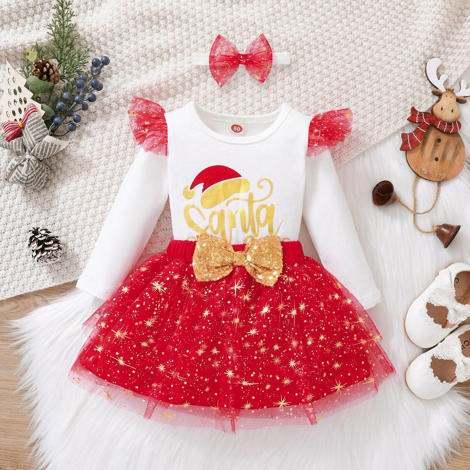 Conjunto Infantil Feminino Baby Noel 0 Loja Click Certo 