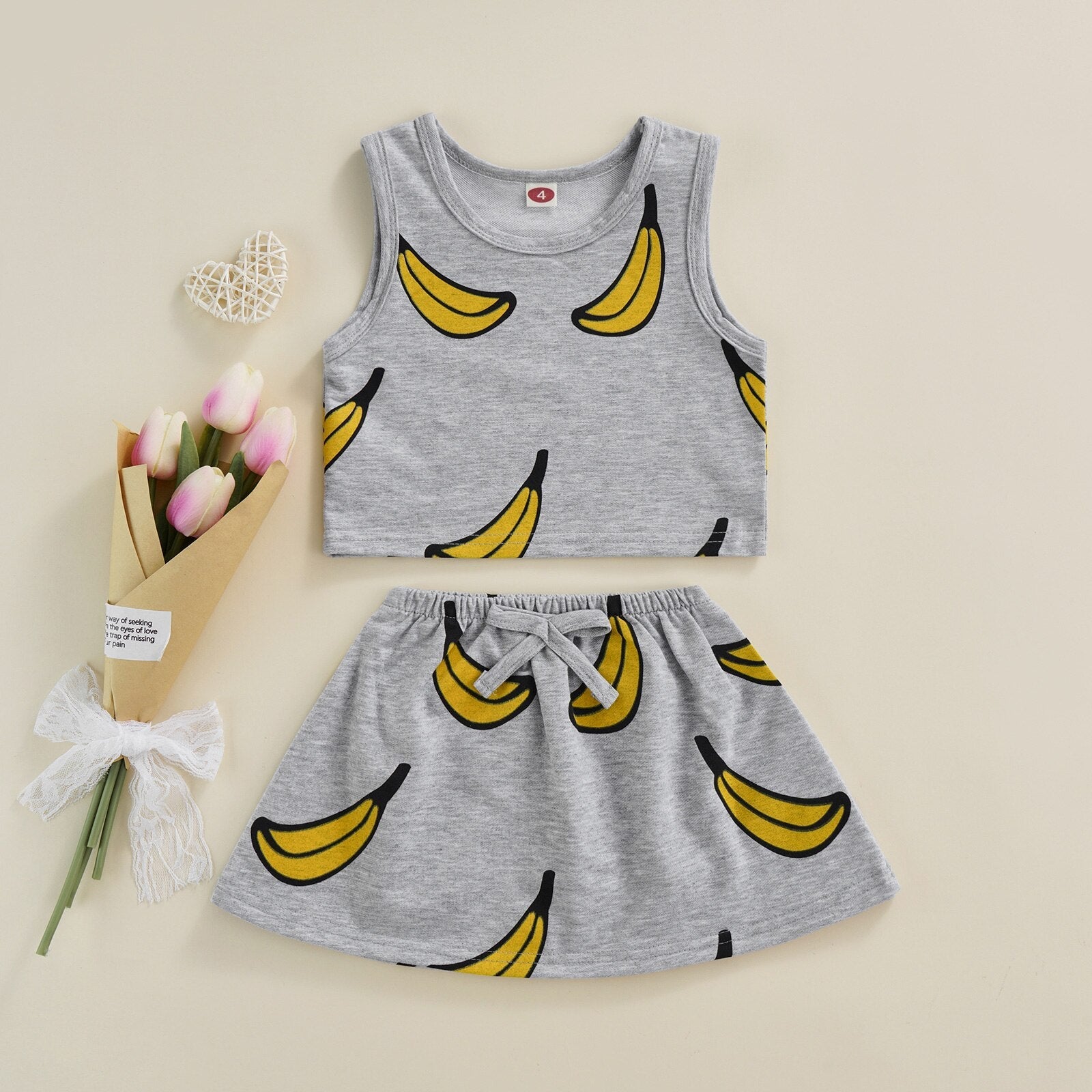 Conjunto Infantil Feminino Banana conjunto Loja Click Certo 2-3 anos 