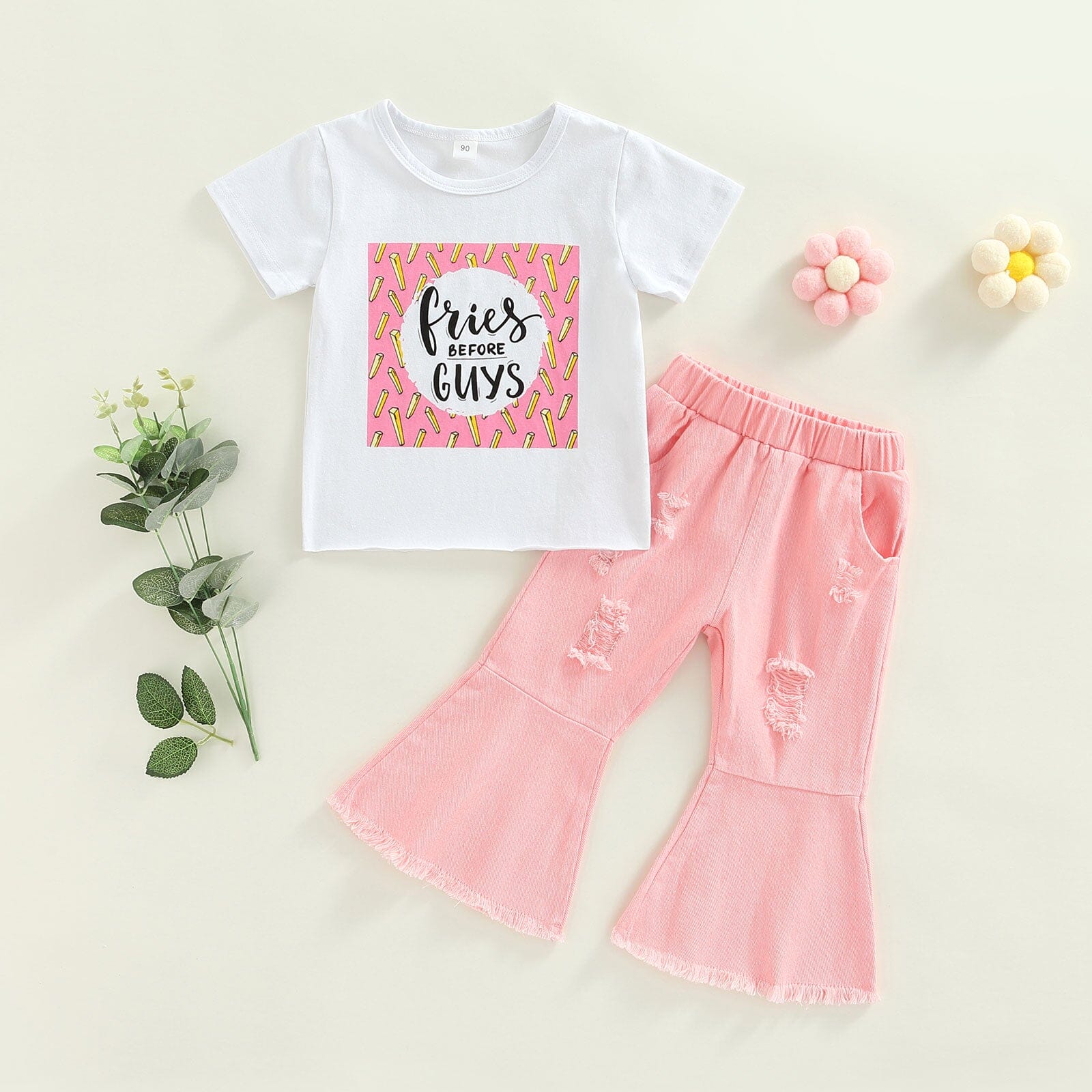 Conjunto Infantil Feminino "Batatas Fritas" Loja Click Certo 1-2 Anos 