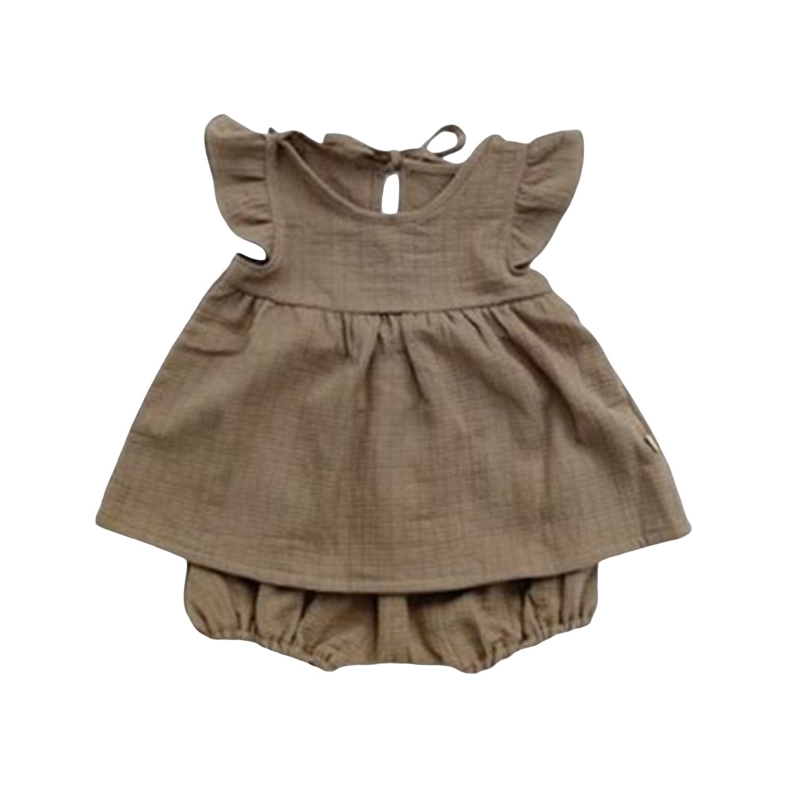 Conjunto Infantil Feminino Batinha Verão Loja Click Certo Marrom 1-2 Anos 