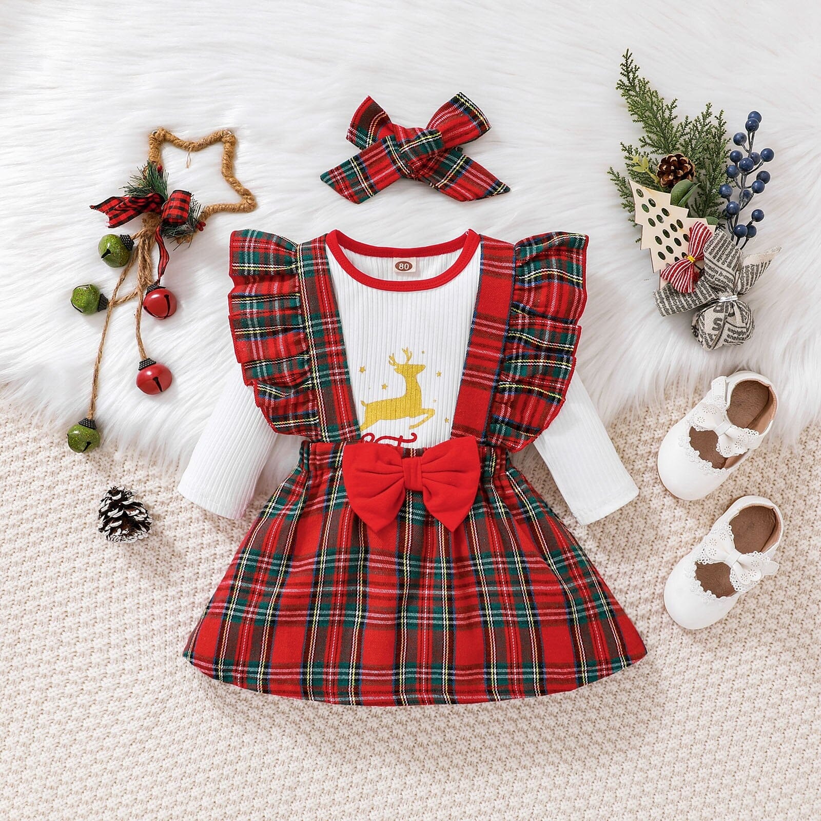 Conjunto Infantil Feminino "Bebê Noel" 0 Loja Click Certo 