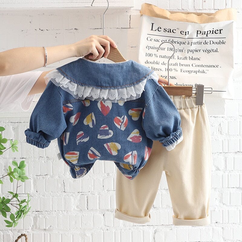 Conjunto Infantil Feminino Botões 3 Peças Loja Click Certo 