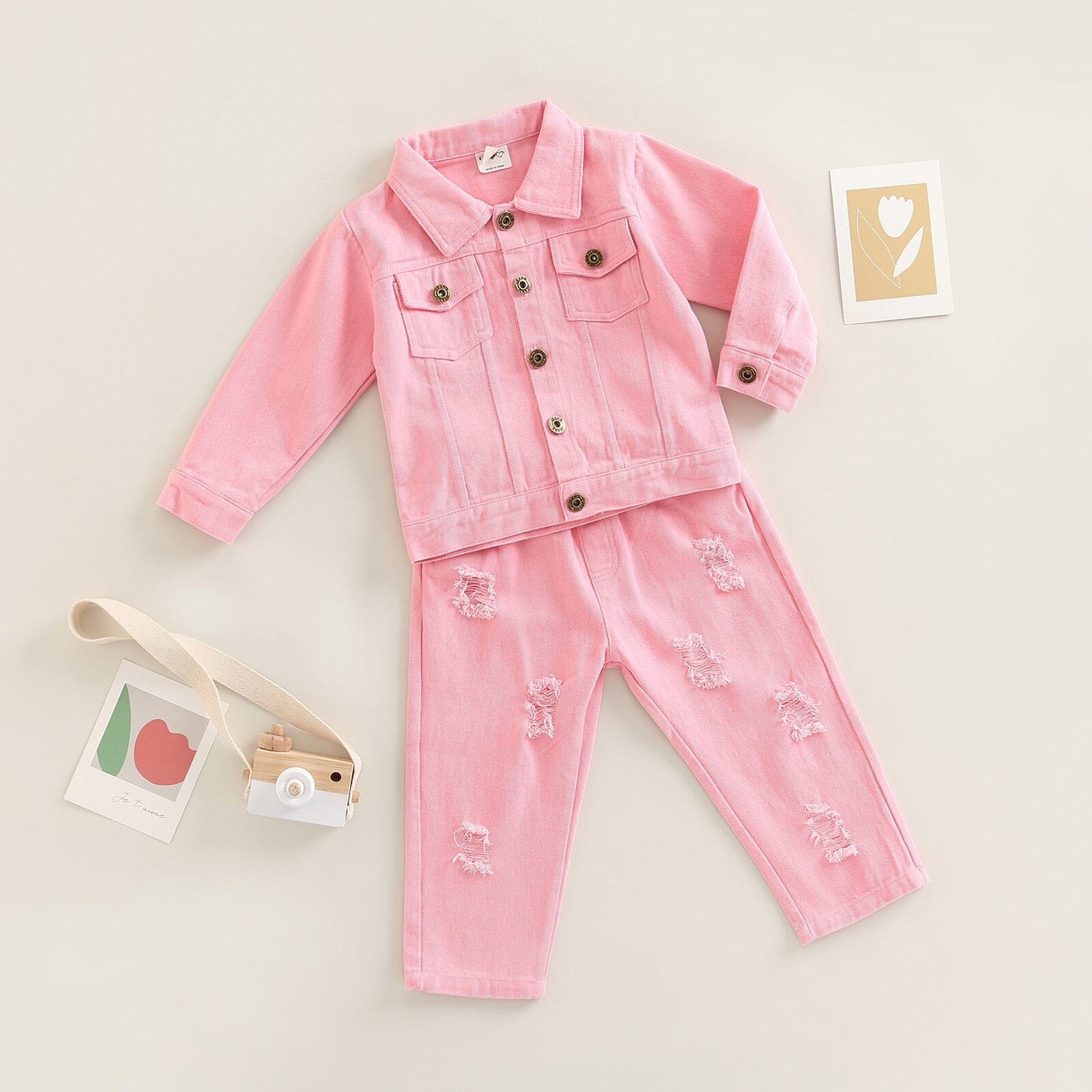 Conjunto Infantil Feminino Botões Bolsinhos Loja Click Certo 