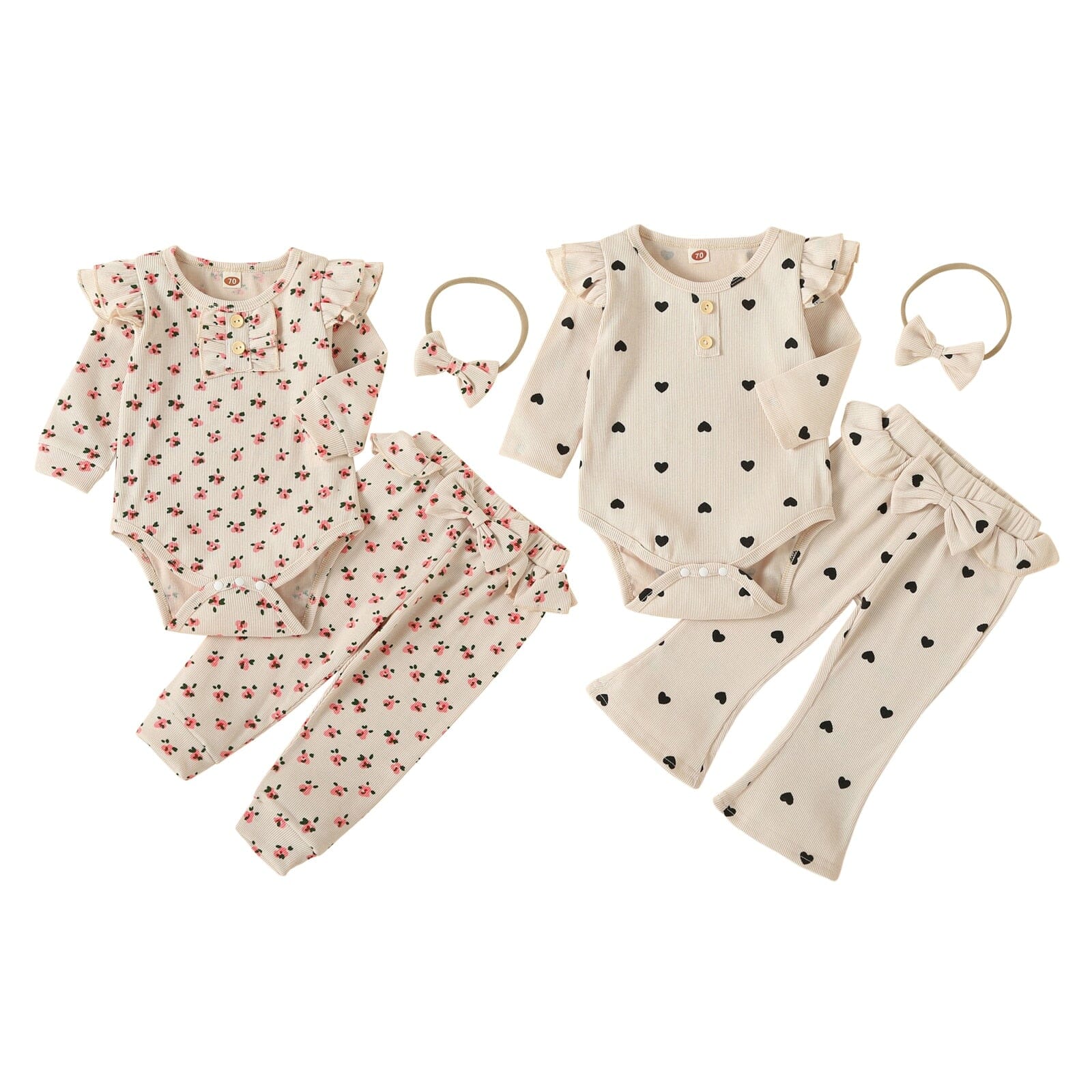 Conjunto Infantil Feminino Botões + Faixa Loja Click Certo 