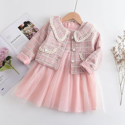 Conjunto Infantil Feminino Botões Tule Loja Click Certo 