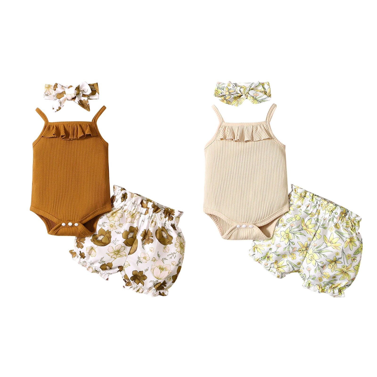 Conjunto Infantil Feminino Canelada Babadinho + Faixa Loja Click Certo 