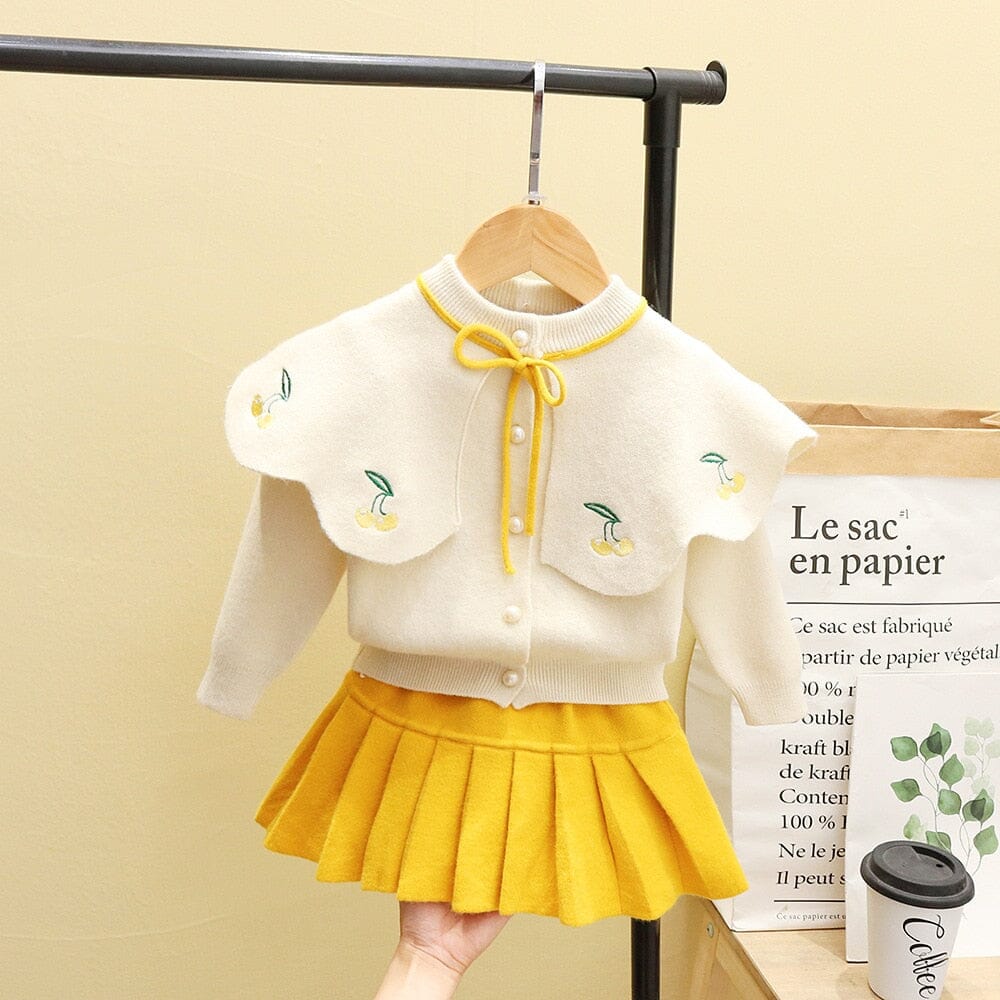 Conjunto Infantil Feminino Cerejinhas Loja Click Certo Amarelo 2-3 Anos 