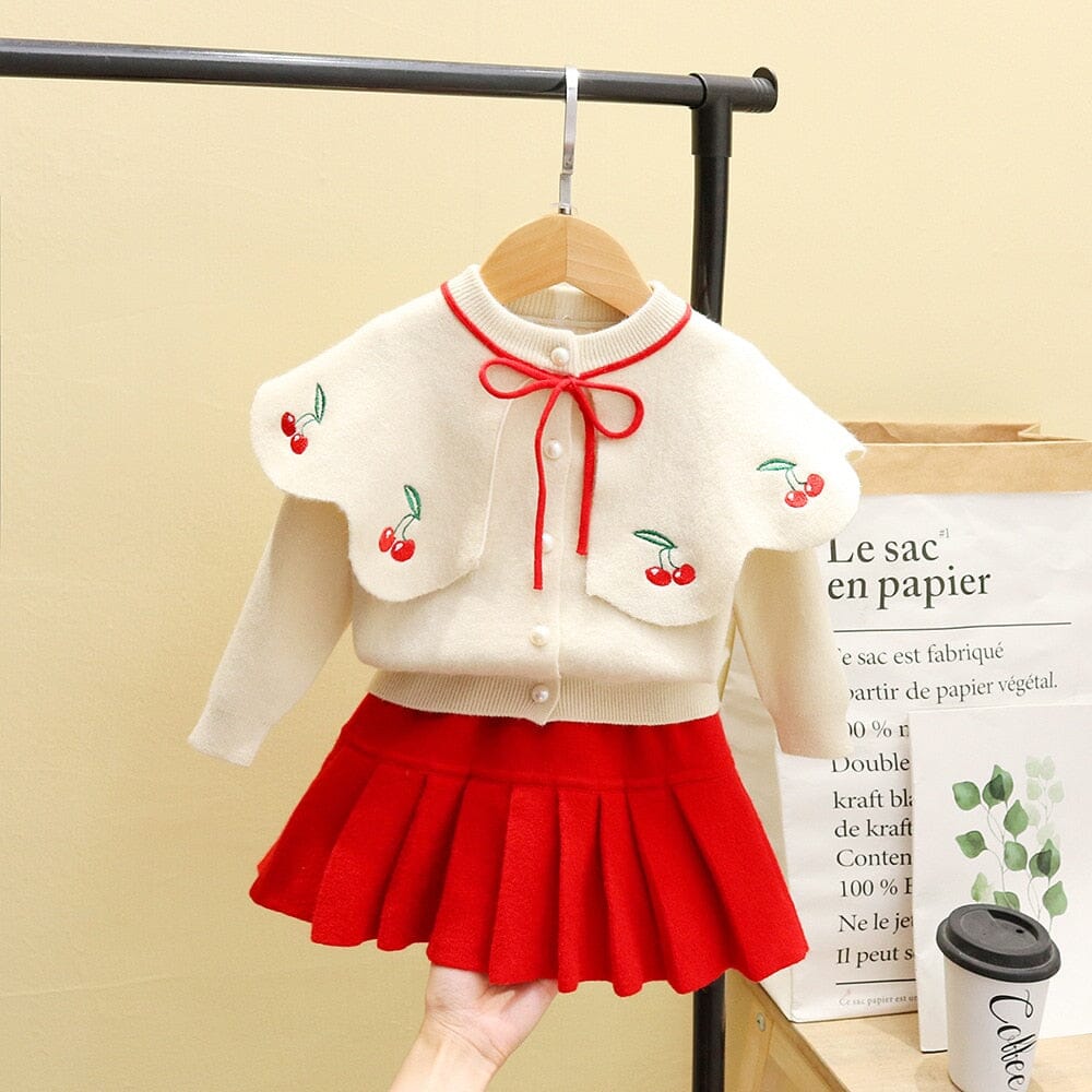 Conjunto Infantil Feminino Cerejinhas Loja Click Certo Vermelho 2-3 Anos 