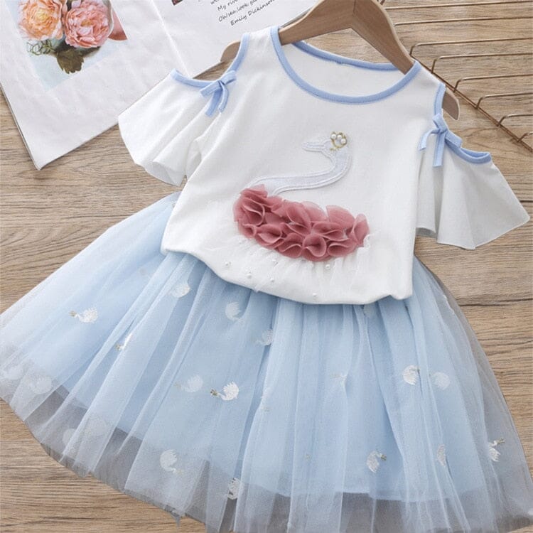 Conjunto Infantil Feminino Cisne Loja Click Certo Azul 2-3 Anos 