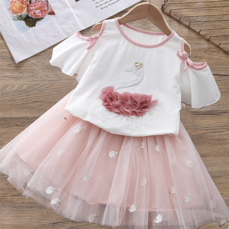 Conjunto Infantil Feminino Cisne Loja Click Certo Rosa 2-3 Anos 