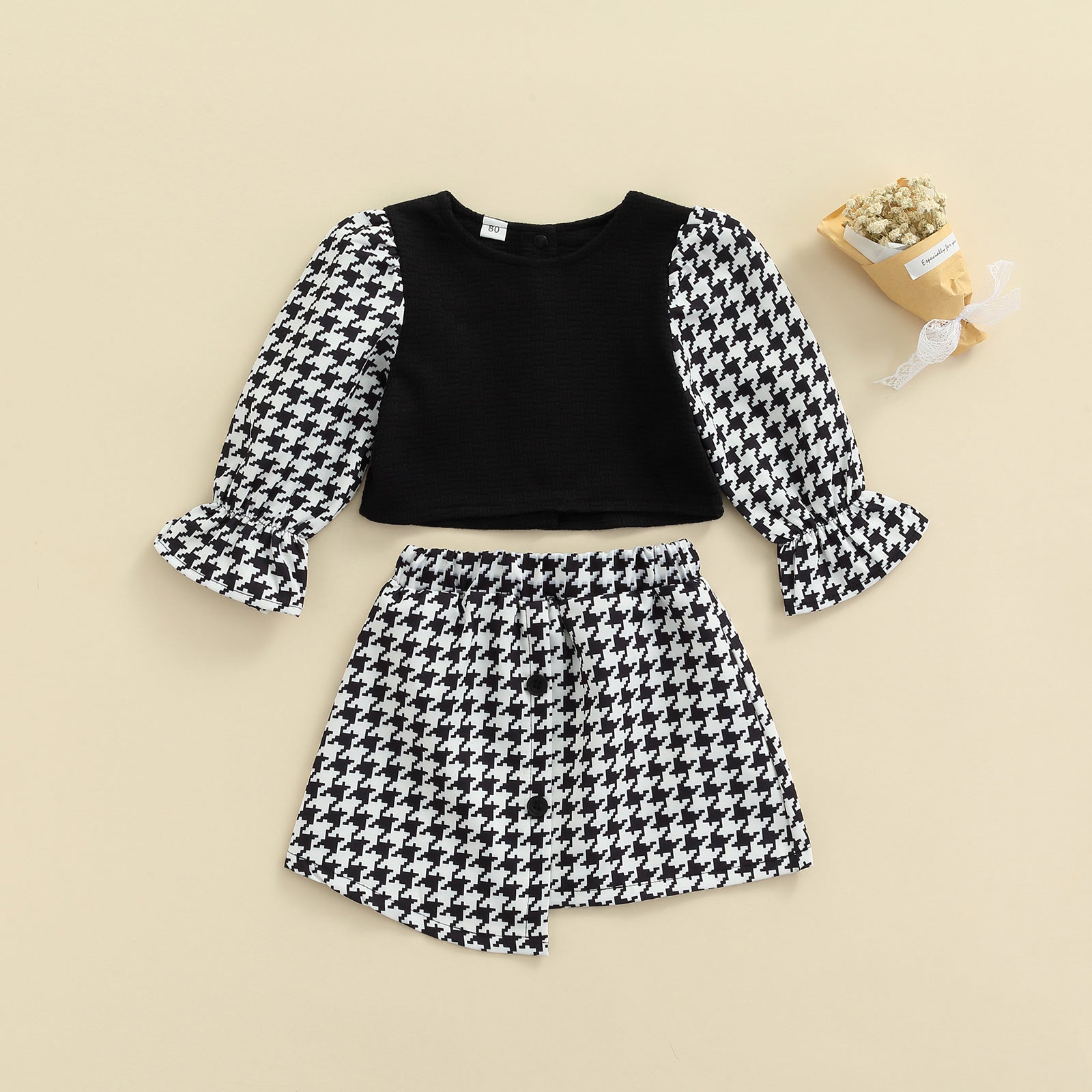 Conjunto Infantil Feminino com Saia conjunto Loja Click Certo 6-9 meses 