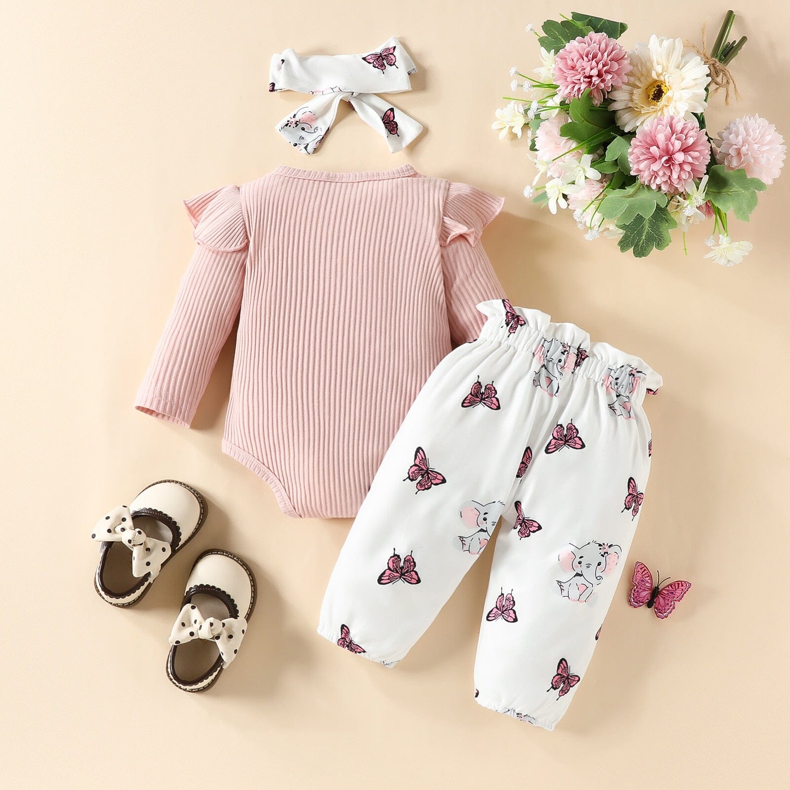 Conjunto Infantil Feminino Elefante + Laçinho Loja Click Certo 