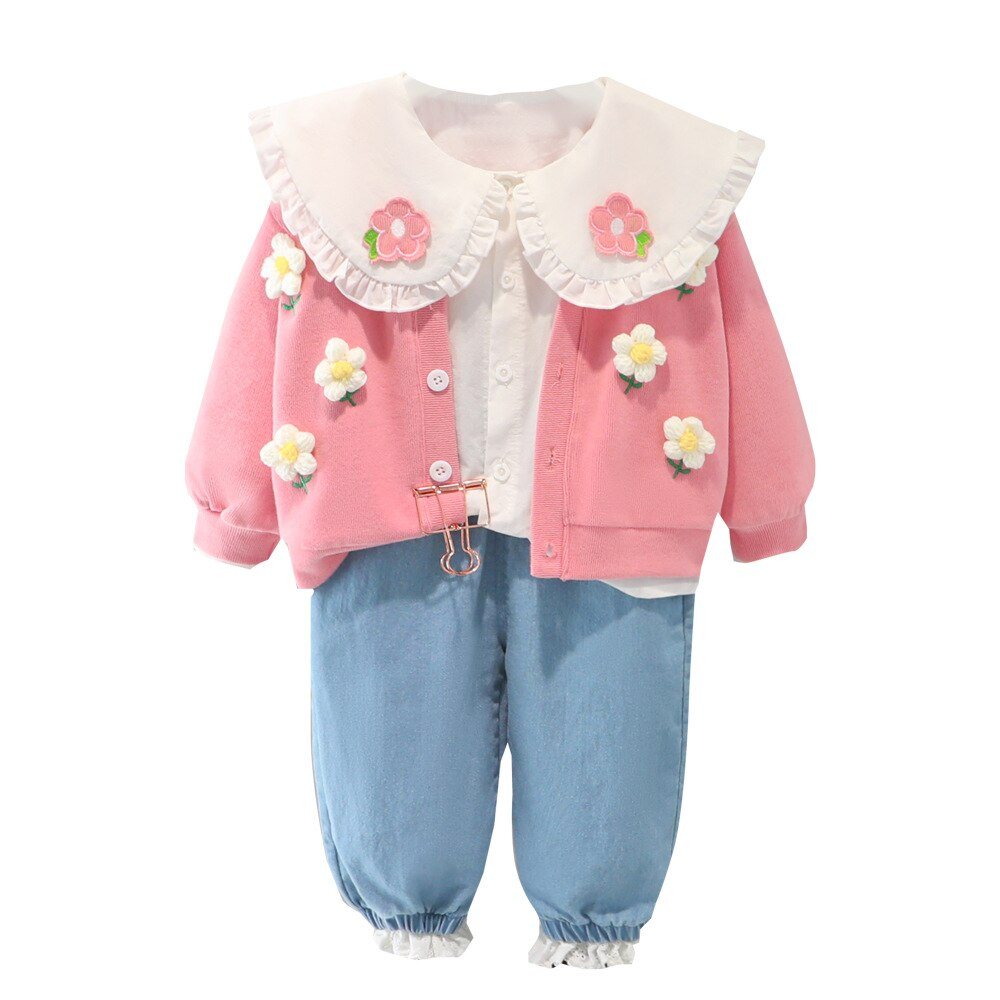 Conjunto Infantil Feminino Flores conjunto Loja Click Certo 