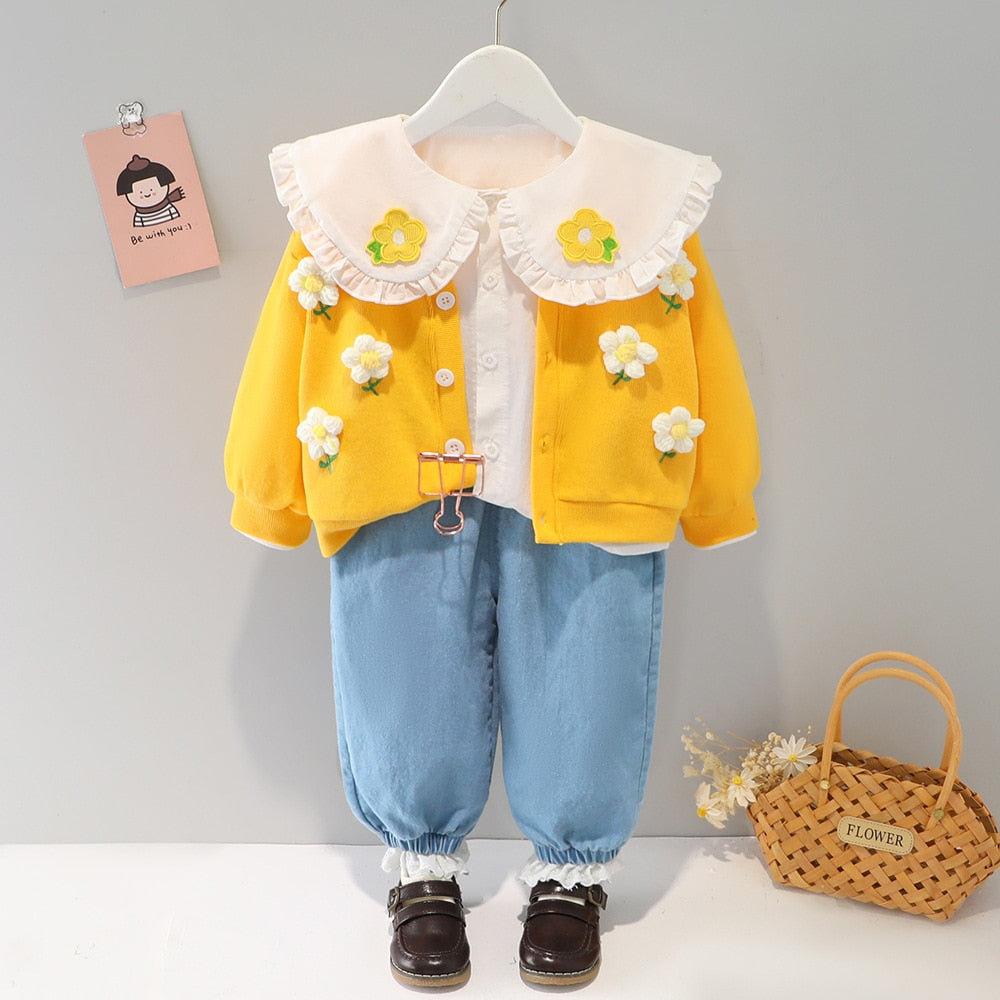 Conjunto Infantil Feminino Flores conjunto Loja Click Certo 