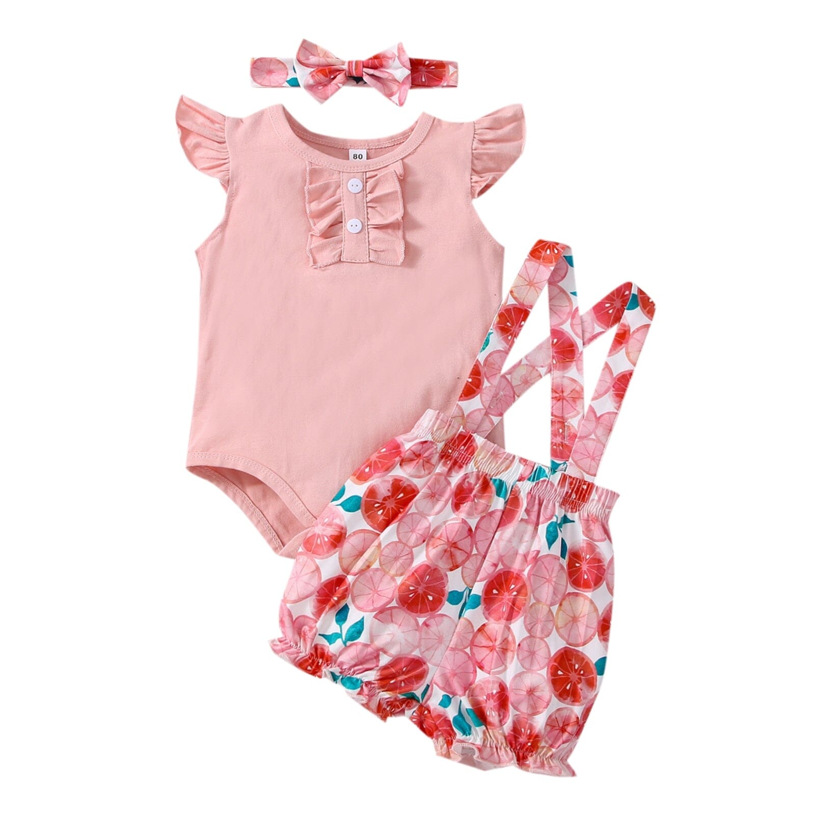 Conjunto Infantil Feminino Florido + Faixa Loja Click Certo 