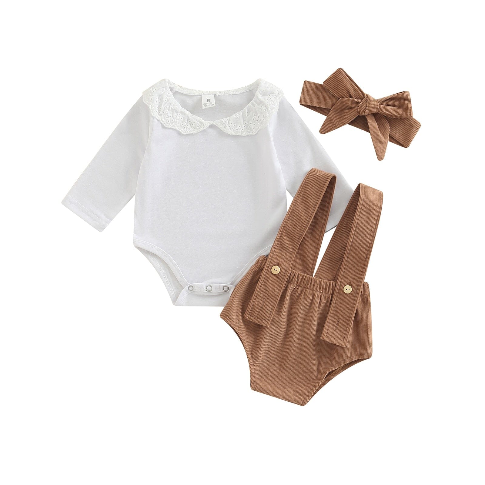 Conjunto Infantil Feminino Golinha Loja Click Certo Marrom 0-3 meses 