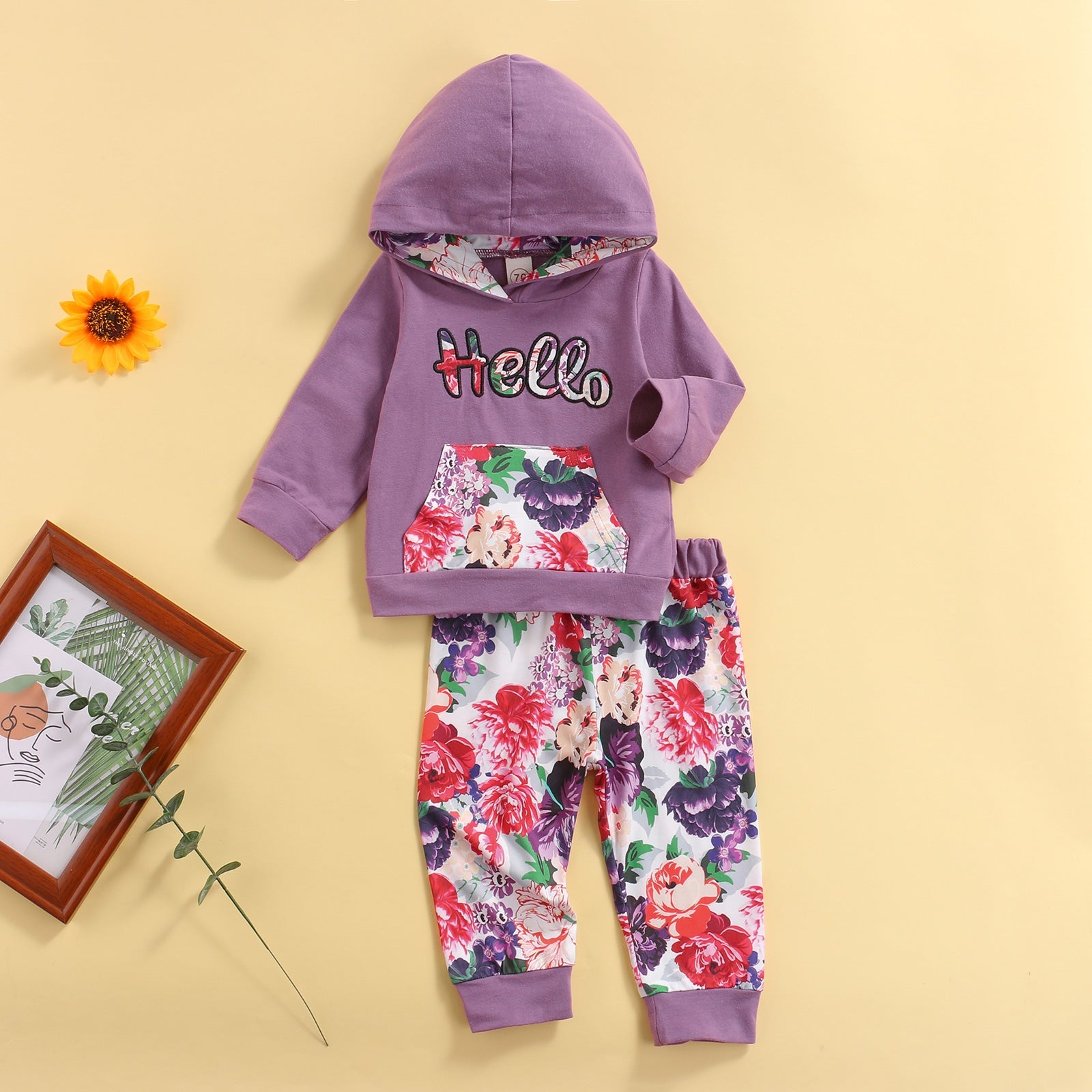 Conjunto Infantil Feminino Hello conjunto Loja Click Certo Lilás 0-6 meses 