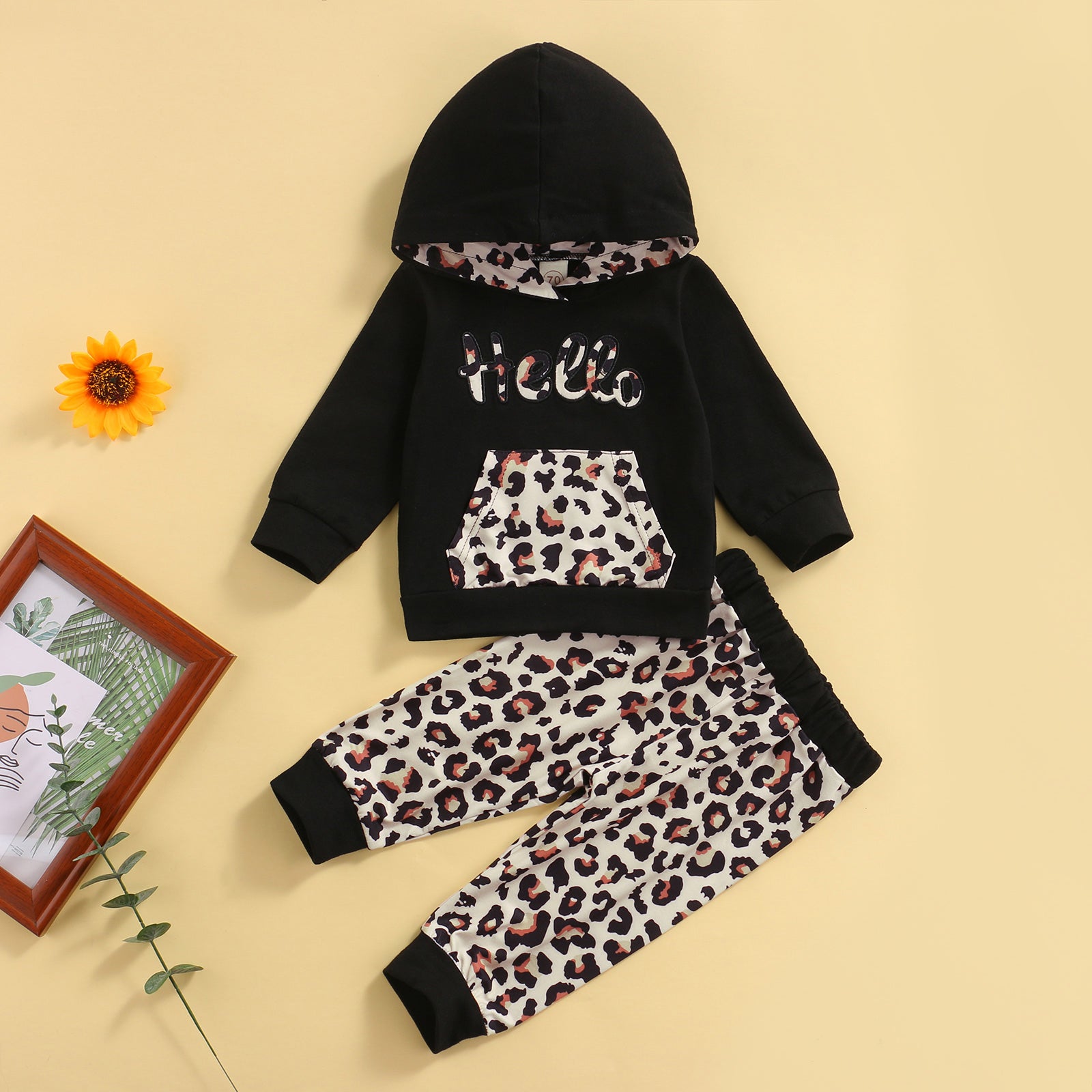 Conjunto Infantil Feminino Hello conjunto Loja Click Certo Preto 0-6 meses 